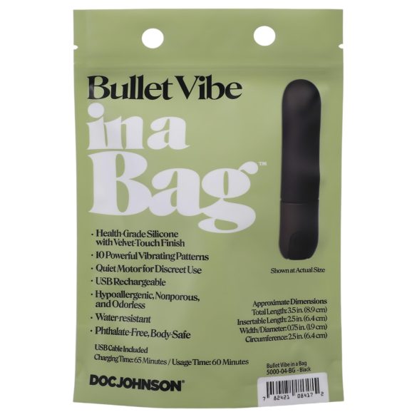 Doc Johnson - vibrador bullet recarregável e à prova d’água - preto