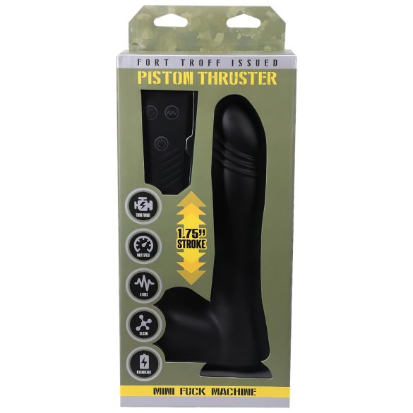 Doc Johnson - vibrador com pistão empurrador rádio controle - silicone preto