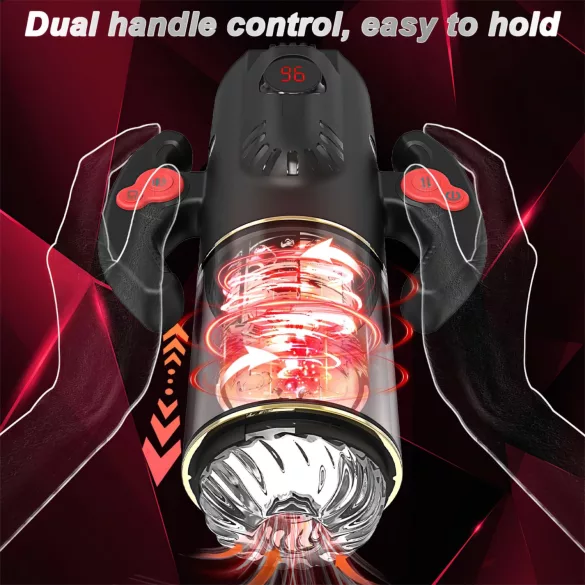 AlvUp - masturbador masculino automático rotativo - silicone preto