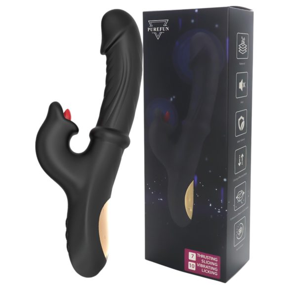 Wilson - vibrador com estimulador de clitóris - silicone preto