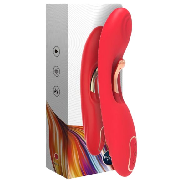 Bestoy - vibrador ponto G com língua - silicone vermelho