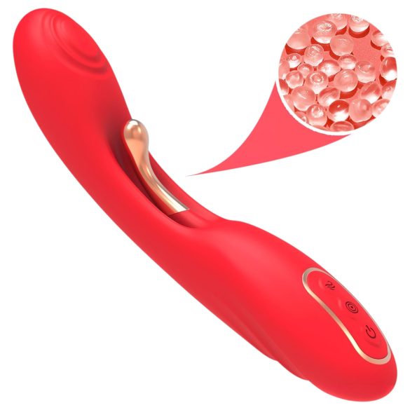 Bestoy - vibrador ponto G com língua - silicone vermelho