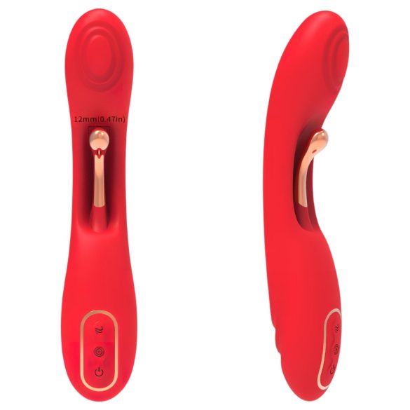 Bestoy - vibrador ponto G com língua - silicone vermelho