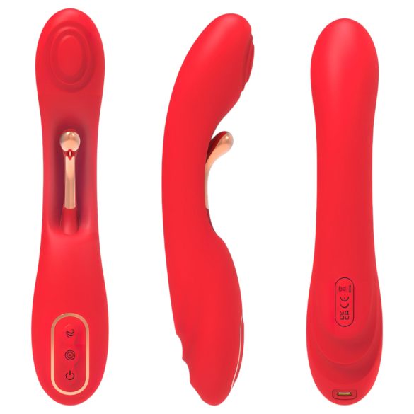 Bestoy - vibrador ponto G com língua - silicone vermelho