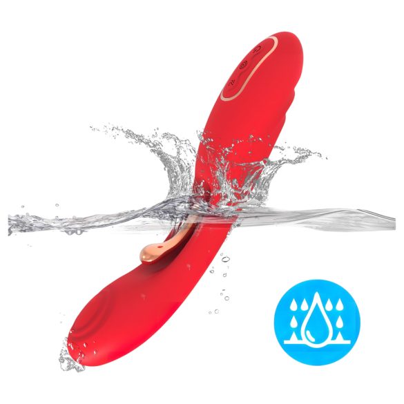 Bestoy - vibrador ponto G com língua - silicone vermelho