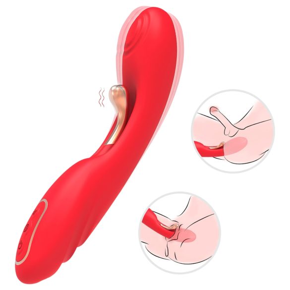 Bestoy - vibrador ponto G com língua - silicone vermelho