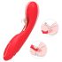 Bestoy - vibrador ponto G com língua - silicone vermelho