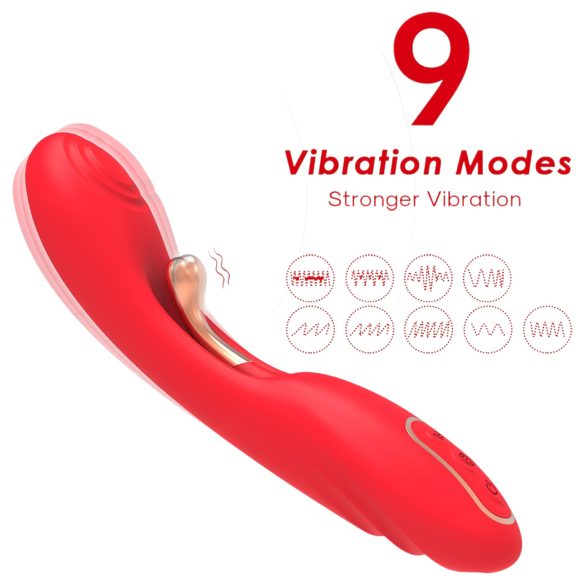 Bestoy - vibrador ponto G com língua - silicone vermelho