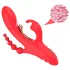 Bestoy - vibrador triplo com língua - silicone vermelho
