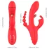 Bestoy - vibrador triplo com língua - silicone vermelho