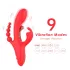 Bestoy - vibrador triplo com língua - silicone vermelho