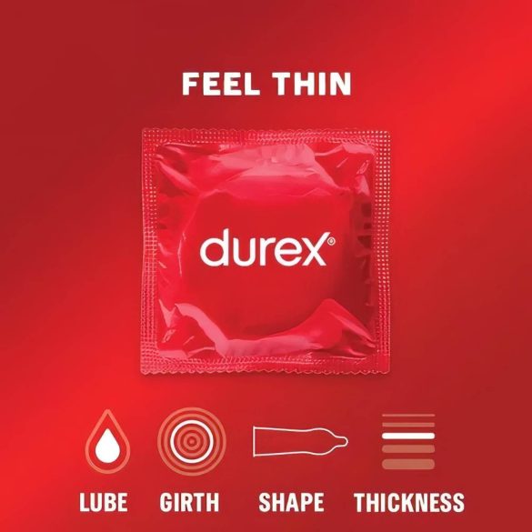 Durex Feel Thin - preservativo ultra fino - sensação real - 12 unidades