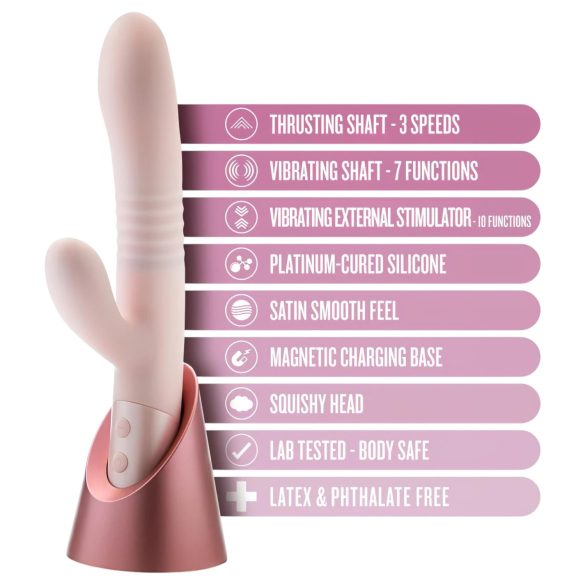 Blush Fraya - vibrador com estímulo clitoriano e movimento - silicone rosa