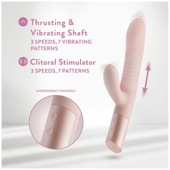 Blush Fraya - vibrador com estímulo clitoriano e movimento - silicone rosa