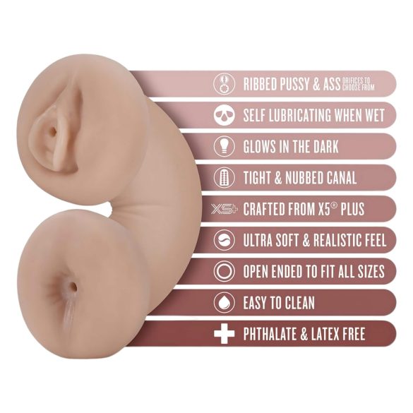 Enlust Tasha - masturbador vagina e ânus com imagens realistas - cor natural