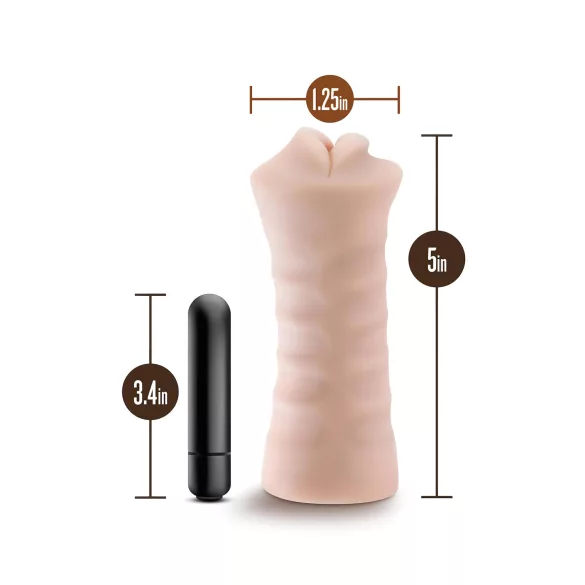 Enlust Nicole - masturbador oral vibratório masculino - realista - cor natural