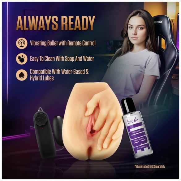 Enlust Selena - vagina artificial vibratória com imagens de IA (cor natural)