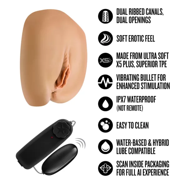 Enlust Camila - vagina artificial vibratória com imagens de IA (cor natural)