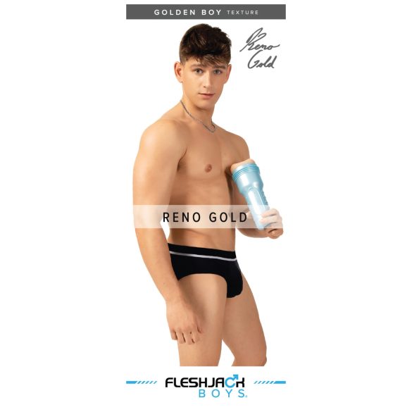 Fleshjack Reno Gold - masturbador realista ânus masculino - cor natural