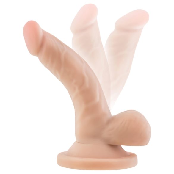 Dr. Skin 4 - dildo realístico com ventosa e escroto - cor natural 12cm