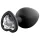 Temptasia M - plug anal coração com pedra prata - silicone preto médio