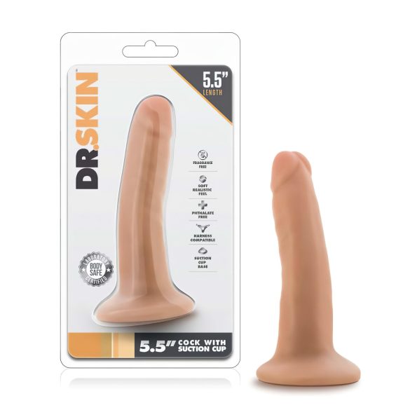 Dr. Skin - dildo realístico com ventosa - 14cm - cor natural