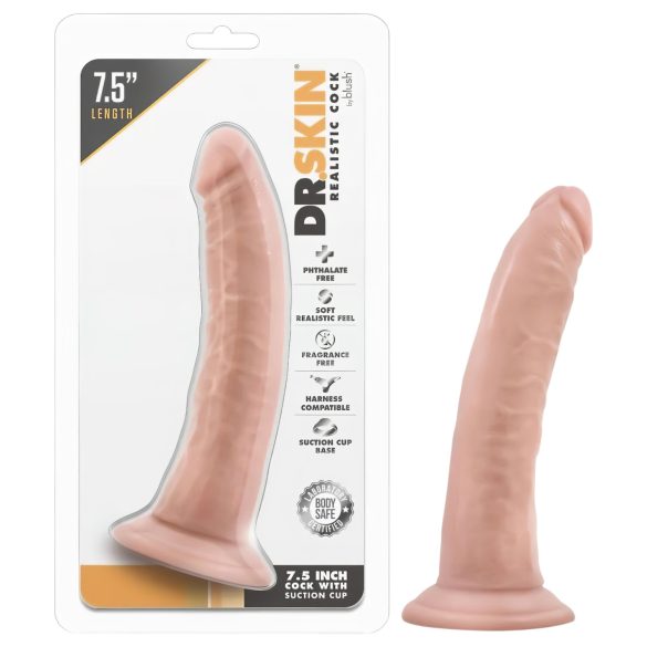 Dr. Skin - dildo realista ventosa - 17,5cm - cor natural
