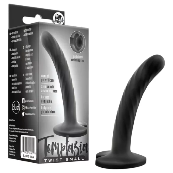Temptasia Twist Small - dildo torcido com ventosa (preto)
