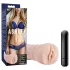 M for Men Ashley - masturbador masculino vibratório - cor natural
