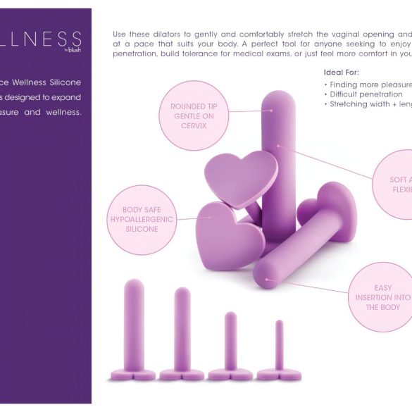Blush Wellness - kit dilatador vaginal - 5 peças - silicone lilás