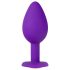 Temptasia S - plug anal coração com pedra dourada - pequeno - roxo