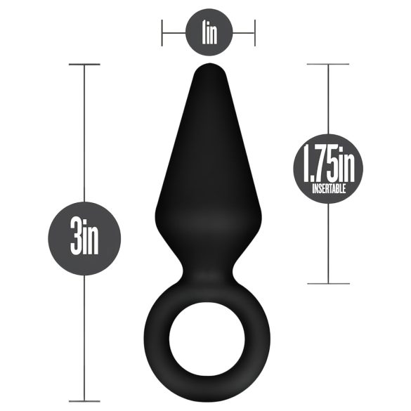 Anal Adventures Platinum - plug anal pequeno - silicone preto