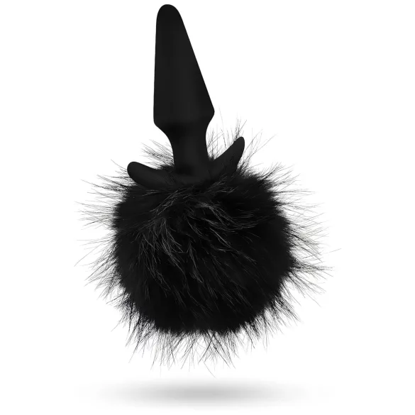 Anal Adventures Platinum - plug anal com cauda de coelho - preto