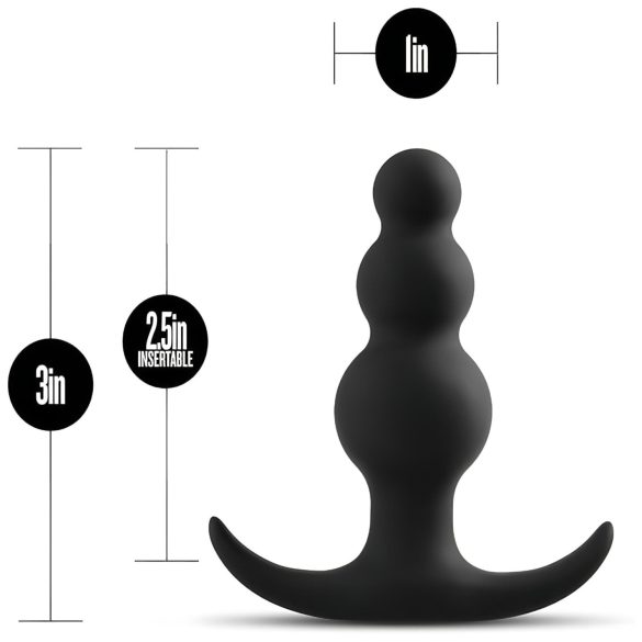 Anal Adventures Platinum - plug anal com esferas - silicone preto