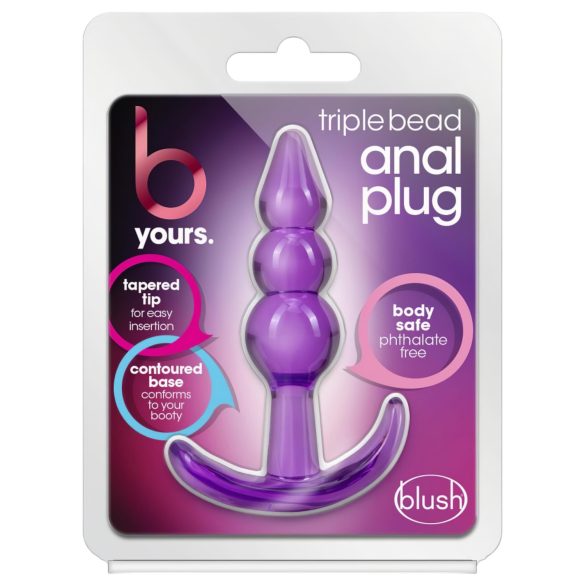 B Yours - plug anal bolas - silicone roxo