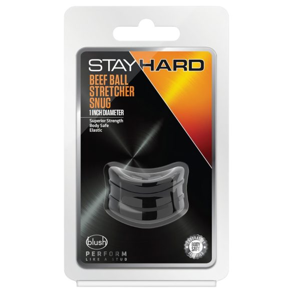 Stay Hard Beef - anel peniano elástico para escroto - silicone preto
