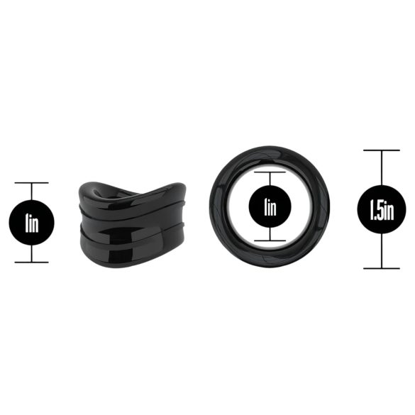 Stay Hard Beef - anel peniano elástico para escroto - silicone preto