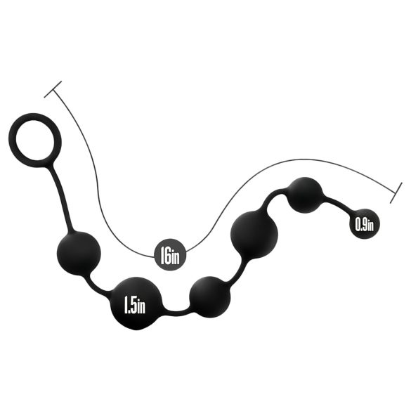 Anal Adventures - plug anal texturizado com pérolas - silicone preto