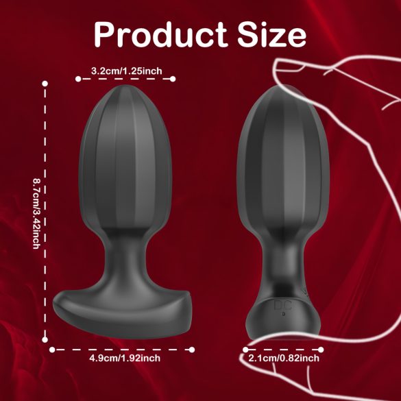 AlvUp - vibrador anal inteligente - silicone preto