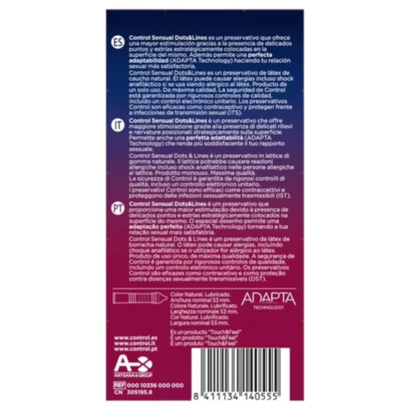 Control - preservativo texturizado com pontos e estrias - 12 unidades