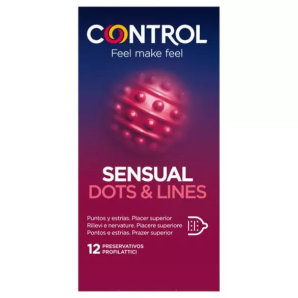 Control - preservativo texturizado com pontos e estrias - 12 unidades