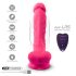 Silexd - vibrador com ventosa e testículos - controle remoto - rosa