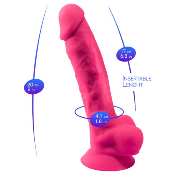 Silexd - vibrador com ventosa e testículos - controle remoto - rosa