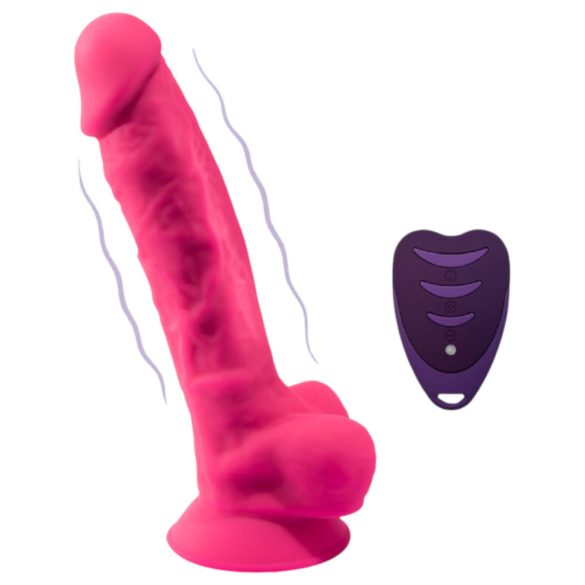 Silexd - vibrador com ventosa e testículos - controle remoto - rosa