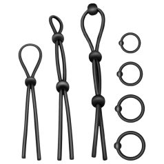   Addicted Toys - anel peniano silicone - kit com 7 peças - preto