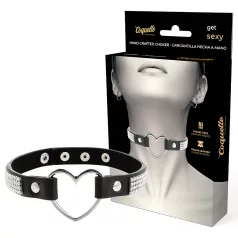   Coquette - coleira choker com pingente de coração strass - preto