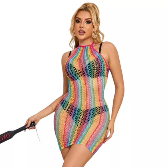 Subblime 952341 - vestido rede cinta pescoço arco-íris - S-L