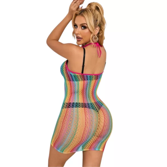 Subblime 952341 - vestido rede cinta pescoço arco-íris - S-L