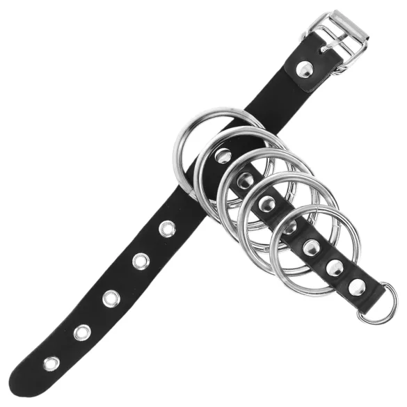 Kink - anel peniano com argolas metálicas - preto