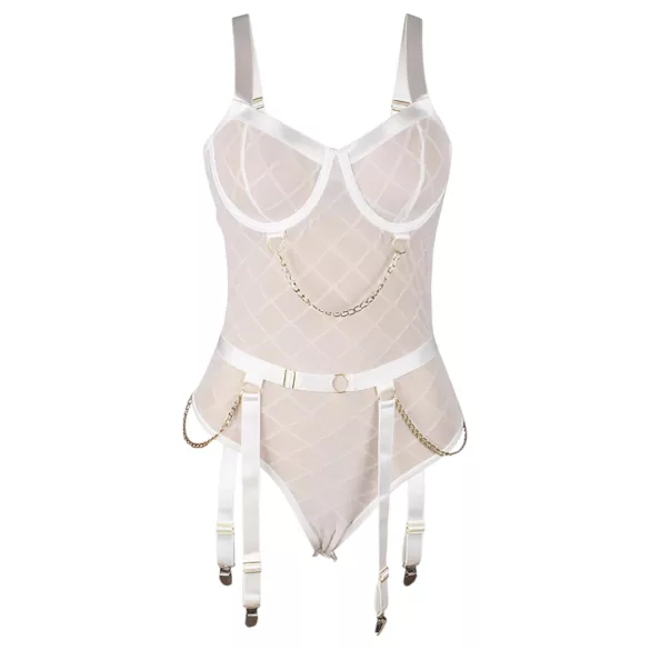 Subblime 954291 - body sensual com correntes - transparente branco (L-XL)
